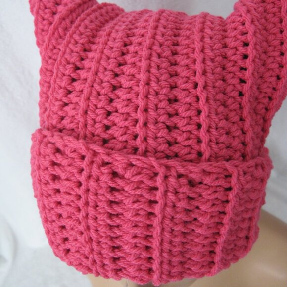 Bright Pink Cat Ear Beanie - Picture 4 of 7